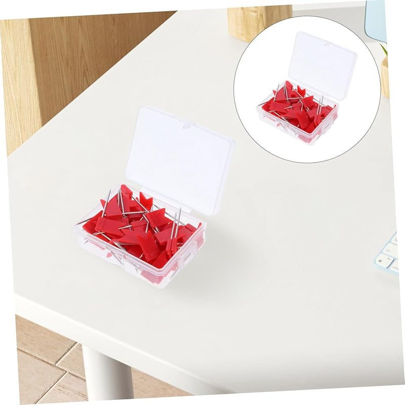 Red Push Pins 50pcs Bulletin Board Tacks for Home Office School Map Decorative - Image 2